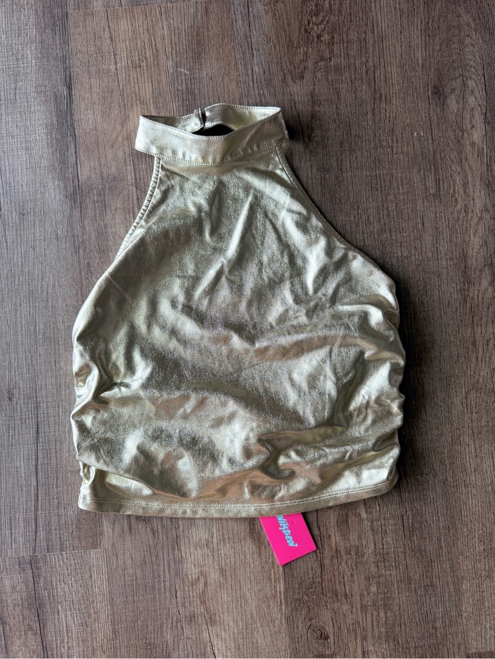 Edikted Gold Metalic Halter Neck Women's Top